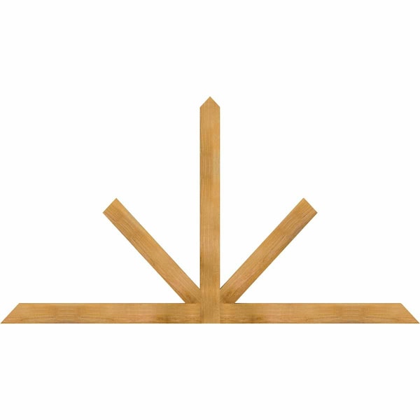 Ekena Millwork Saratoga Rough Sawn Timber Gable Bracket, Western Red Cedar, 84"W x 45"H x 2"D x 4"F, 13/12 Pitch GBW084X45X0204SAR00RWR - main